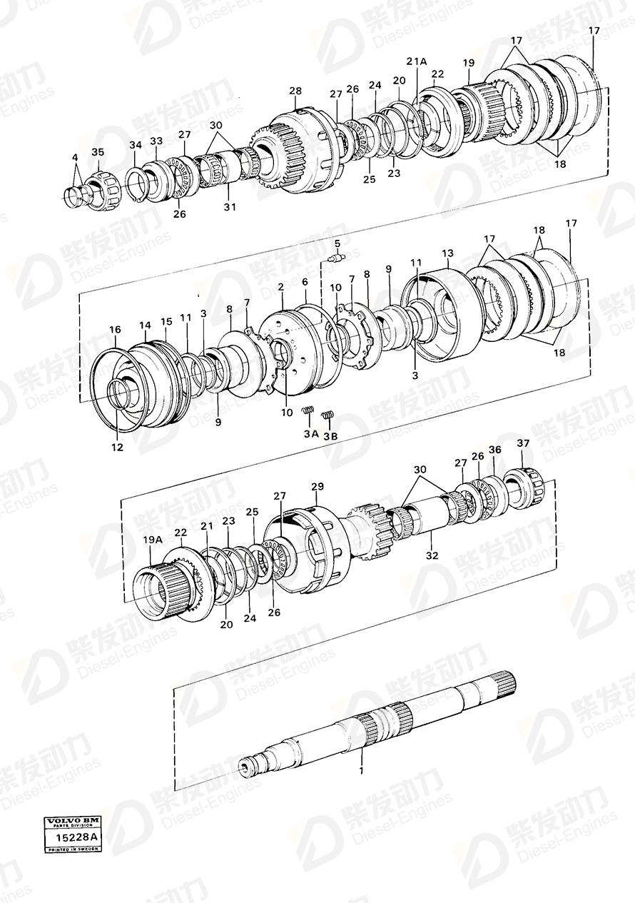 VOLVO Spacer sleeve 4871035 Drawing