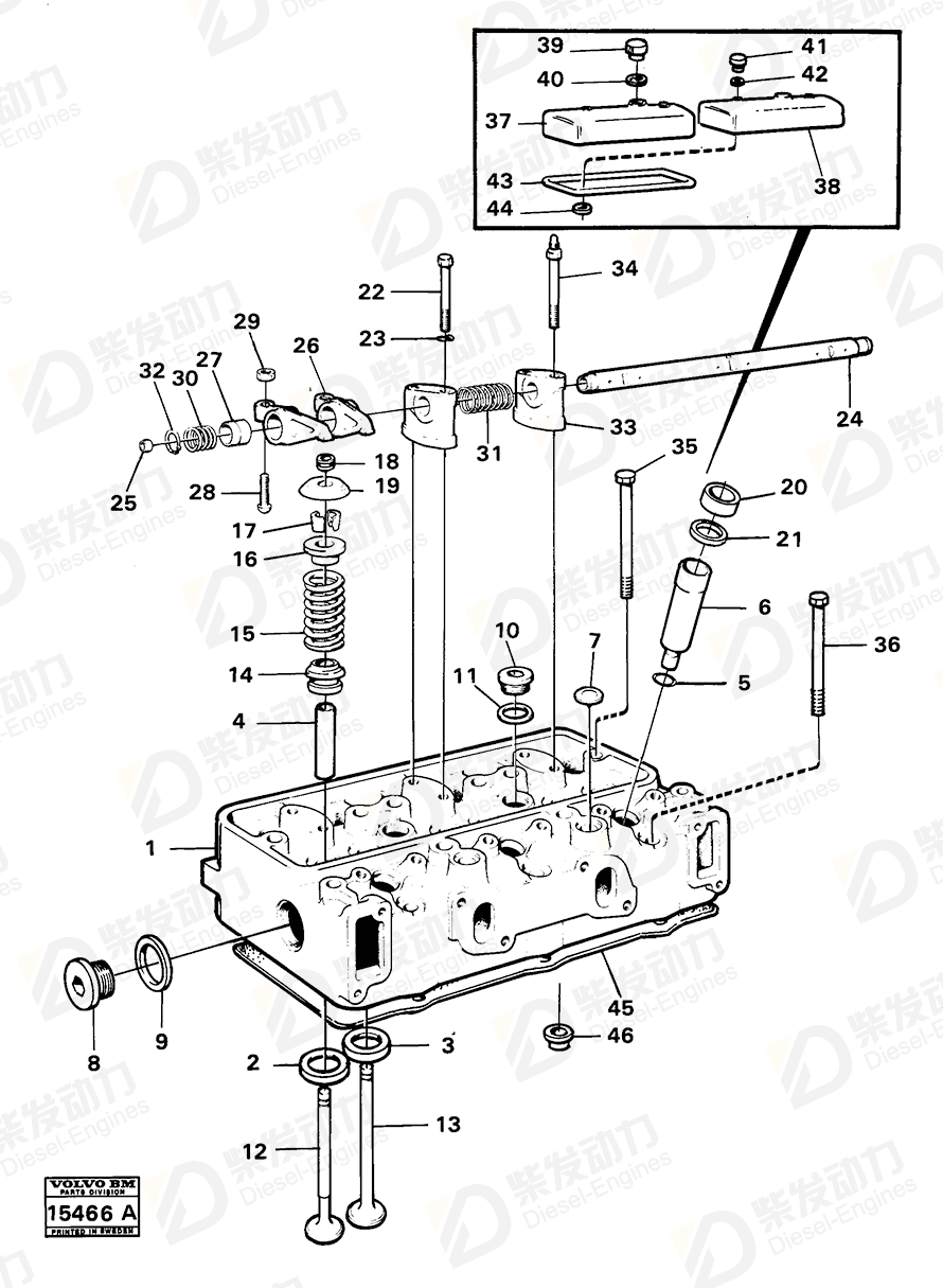 VOLVO Valve spring washer 466382 Drawing VOLVO Valve spring washer 466382 Drawing