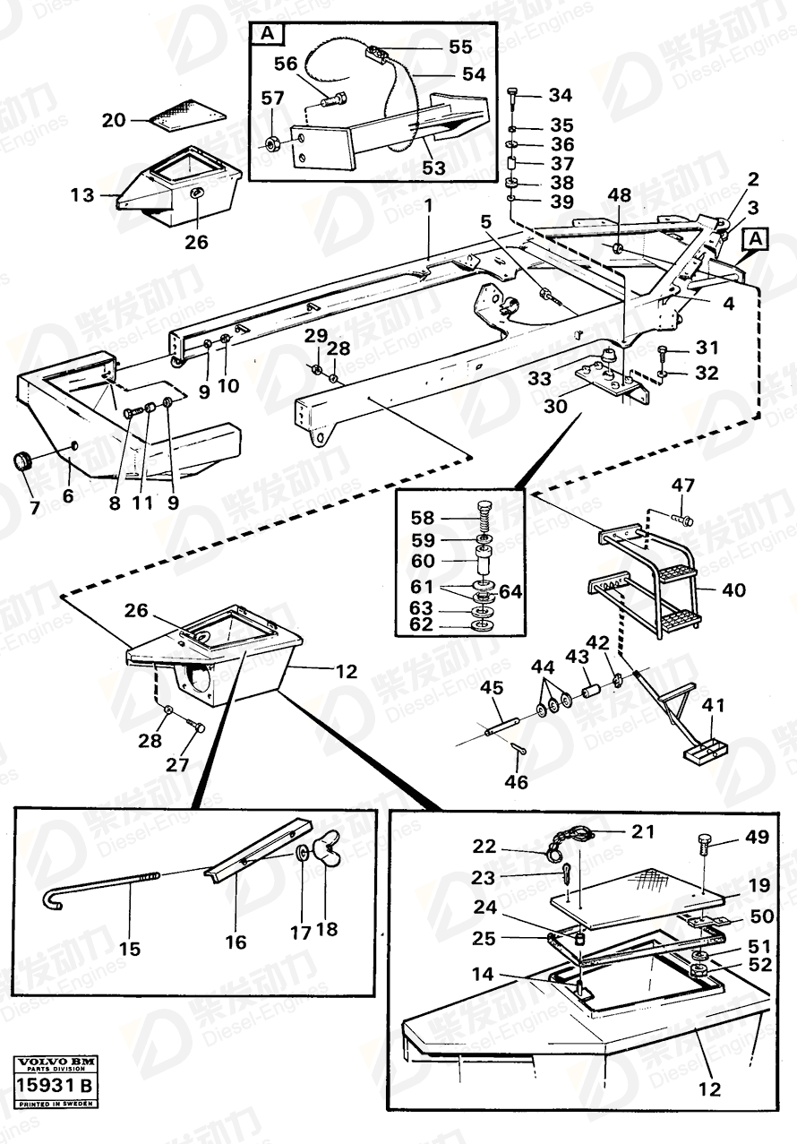 VOLVO Attaching bar 6648499 Drawing