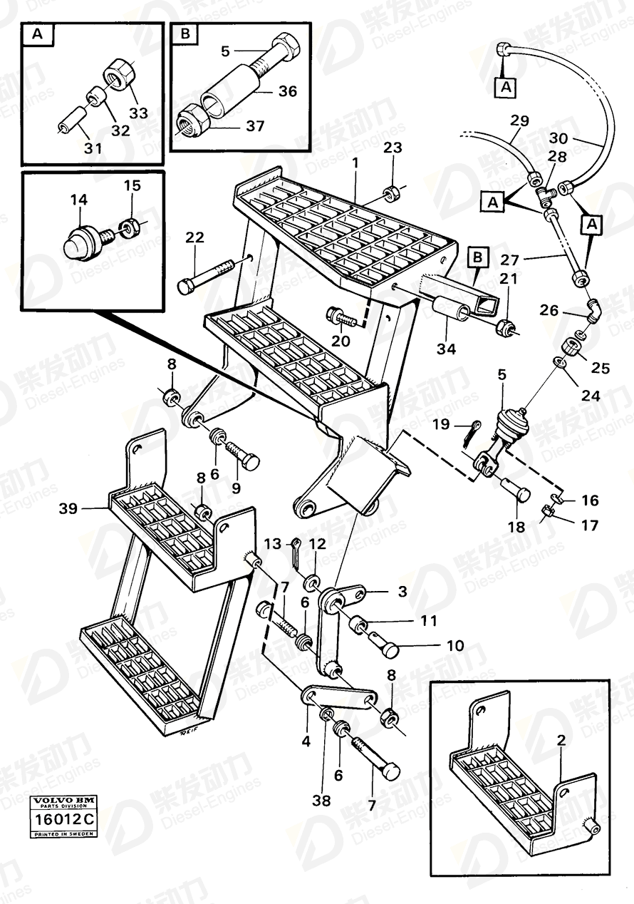 VOLVO Foot board 4821164 Drawing