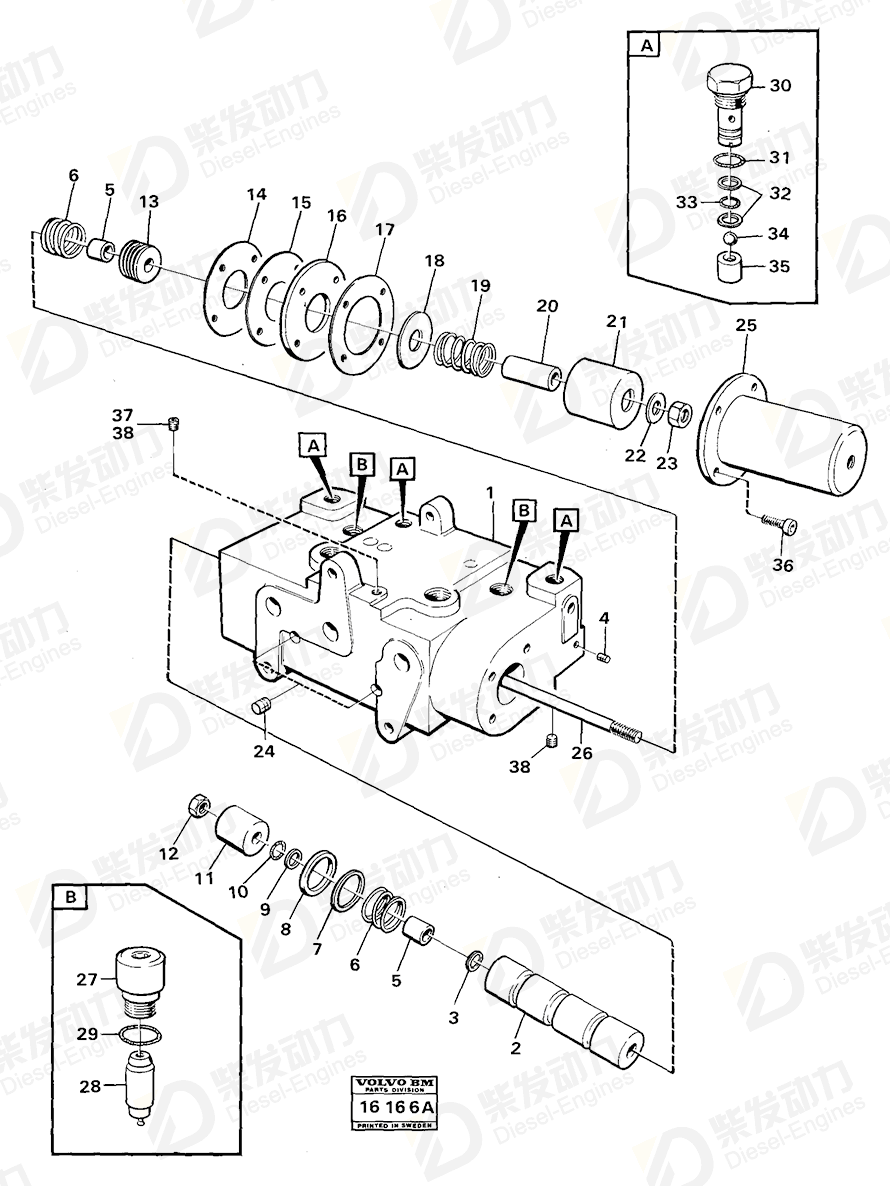 VOLVO Control valve 11053868 Drawing