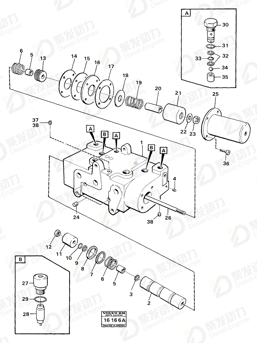 VOLVO Shift control valve 4941094 Drawing VOLVO Shift control valve 4941094 Drawing