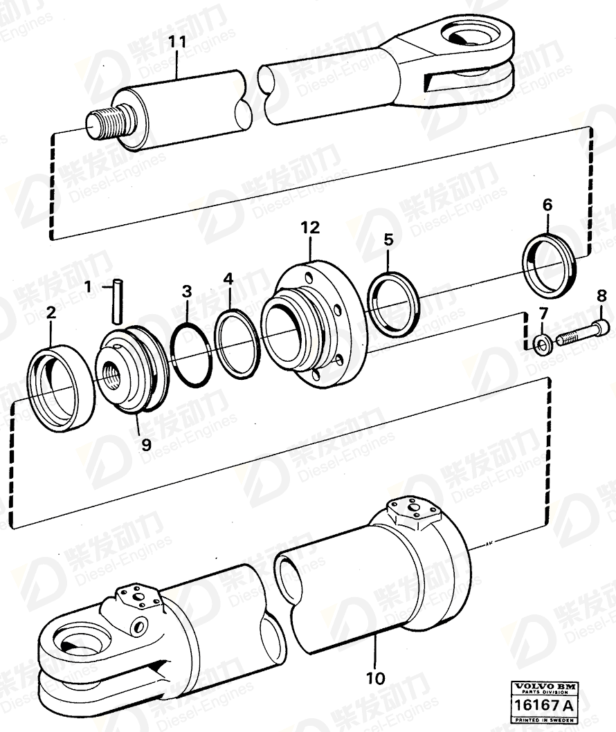 VOLVO Cylinder tube 4782850 Drawing VOLVO Cylinder tube 4782850 Drawing