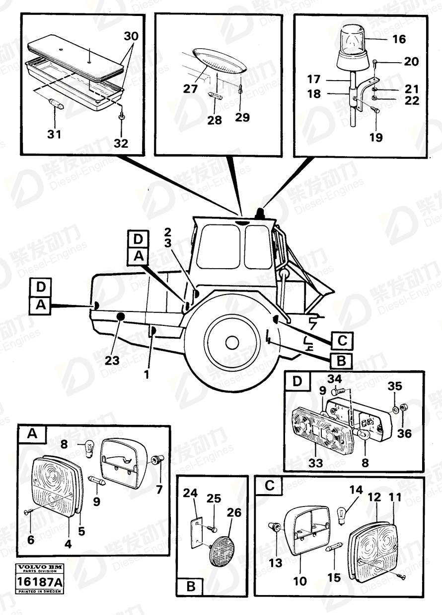 VOLVO Spotlight 6648884 Drawing