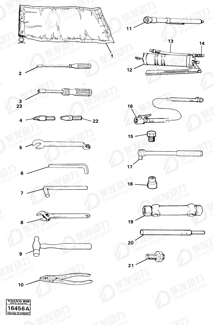VOLVO Screwdriver 13962186 Drawing VOLVO Screwdriver 13962186 Drawing