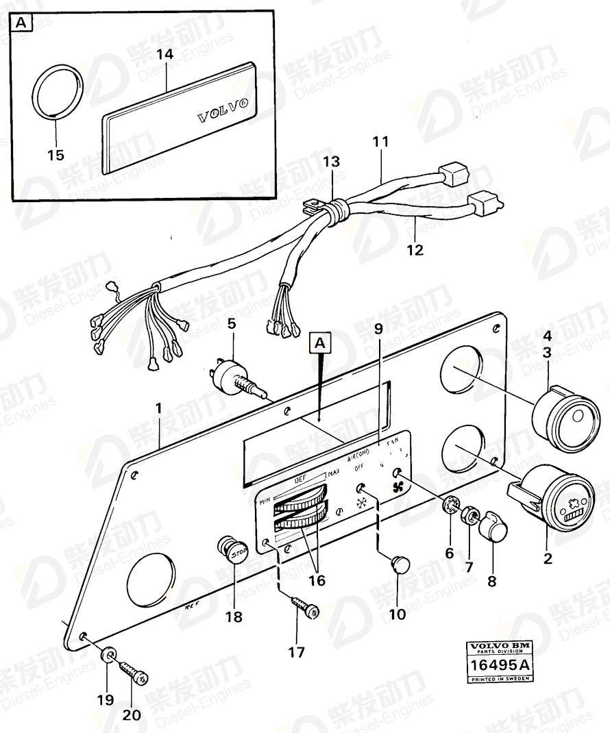 VOLVO Cable harness 4821810 Drawing