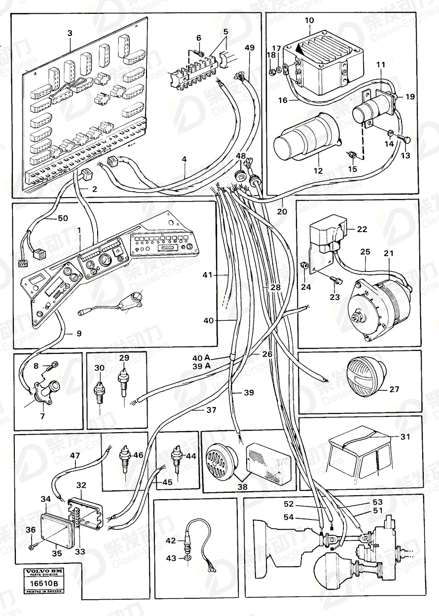 VOLVO Cable harness 4864986 Drawing VOLVO Cable harness 4864986 Drawing