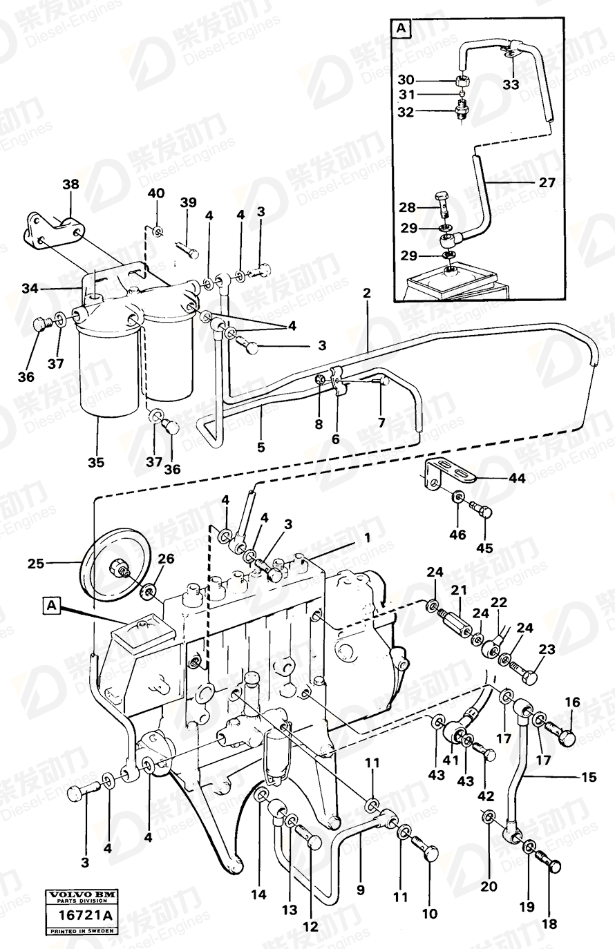 VOLVO Fuel filter 466987 Drawing