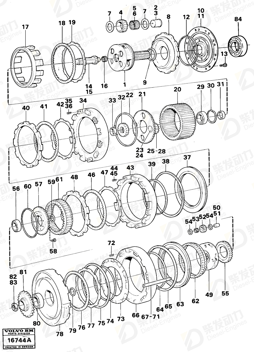 VOLVO Gasket kit 907026 Drawing VOLVO Gasket kit 907026 Drawing
