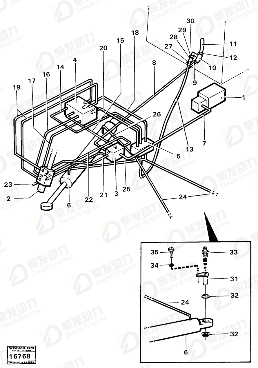 VOLVO Hose assembly 931066 Drawing VOLVO Hose assembly 931066 Drawing
