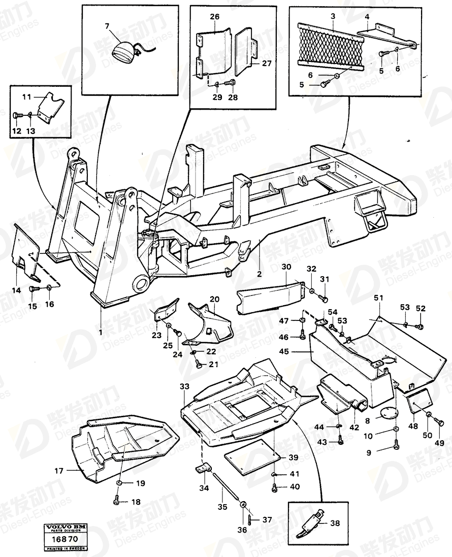VOLVO Headlamp 4928197 Drawing