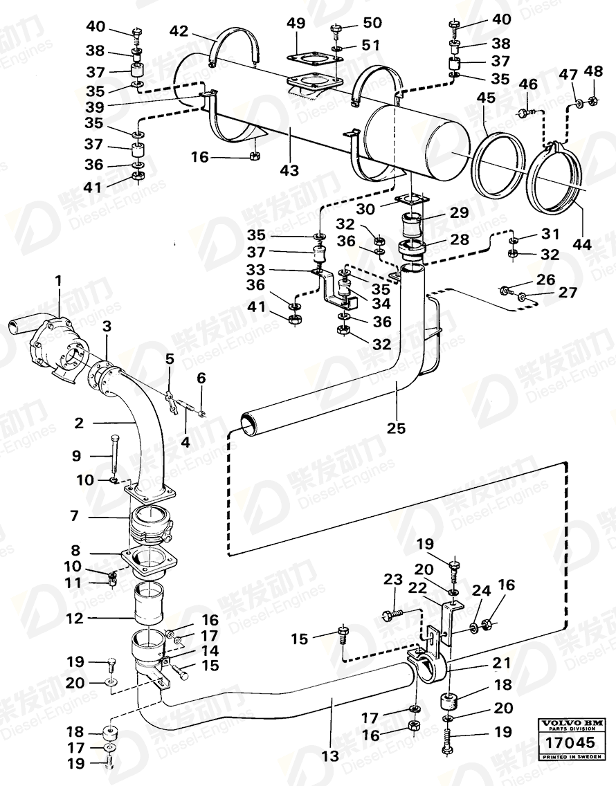VOLVO Vibration damper 6648142 Drawing VOLVO Vibration damper 6648142 Drawing