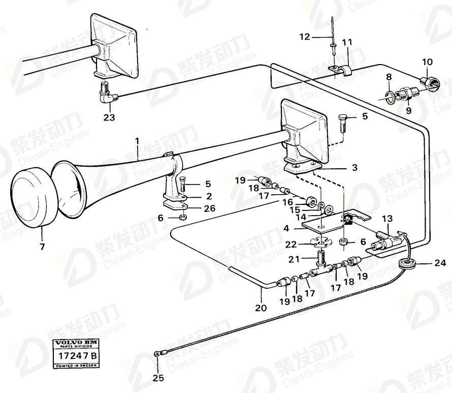 VOLVO Nipple 13946413 Drawing