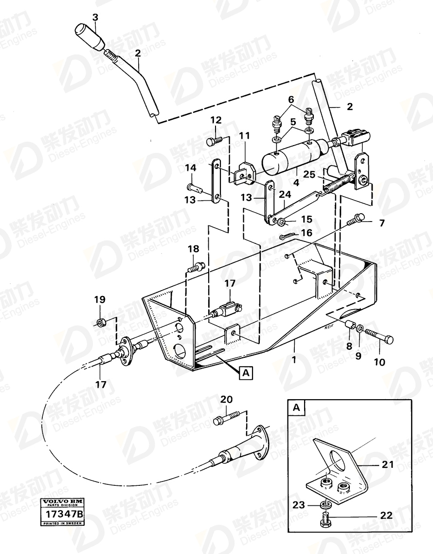 VOLVO Hand lever 4940711 Drawing