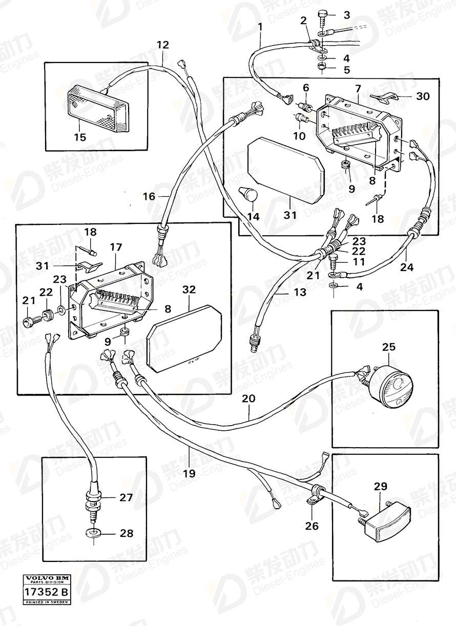 VOLVO Cable harness 11061359 Drawing VOLVO Cable harness 11061359 Drawing