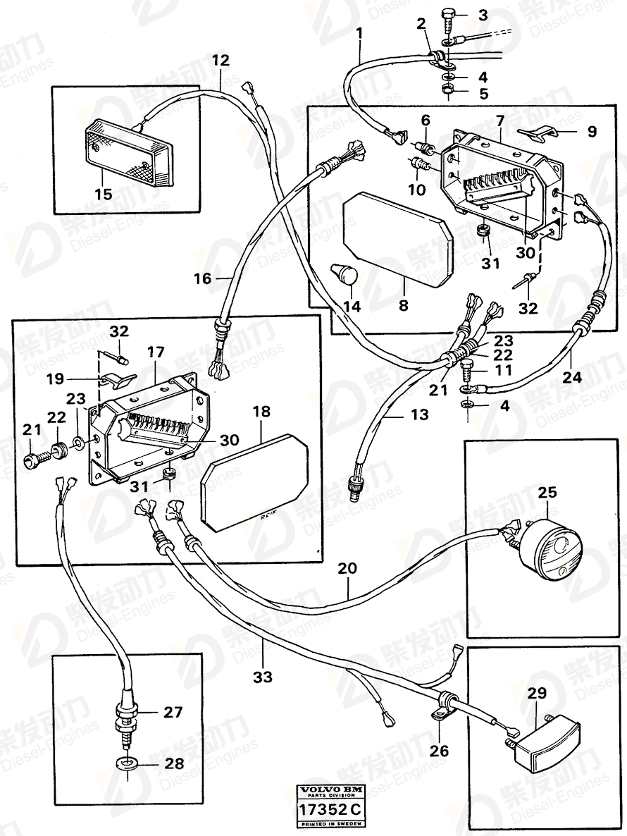 VOLVO Cable harness 11061471 Drawing