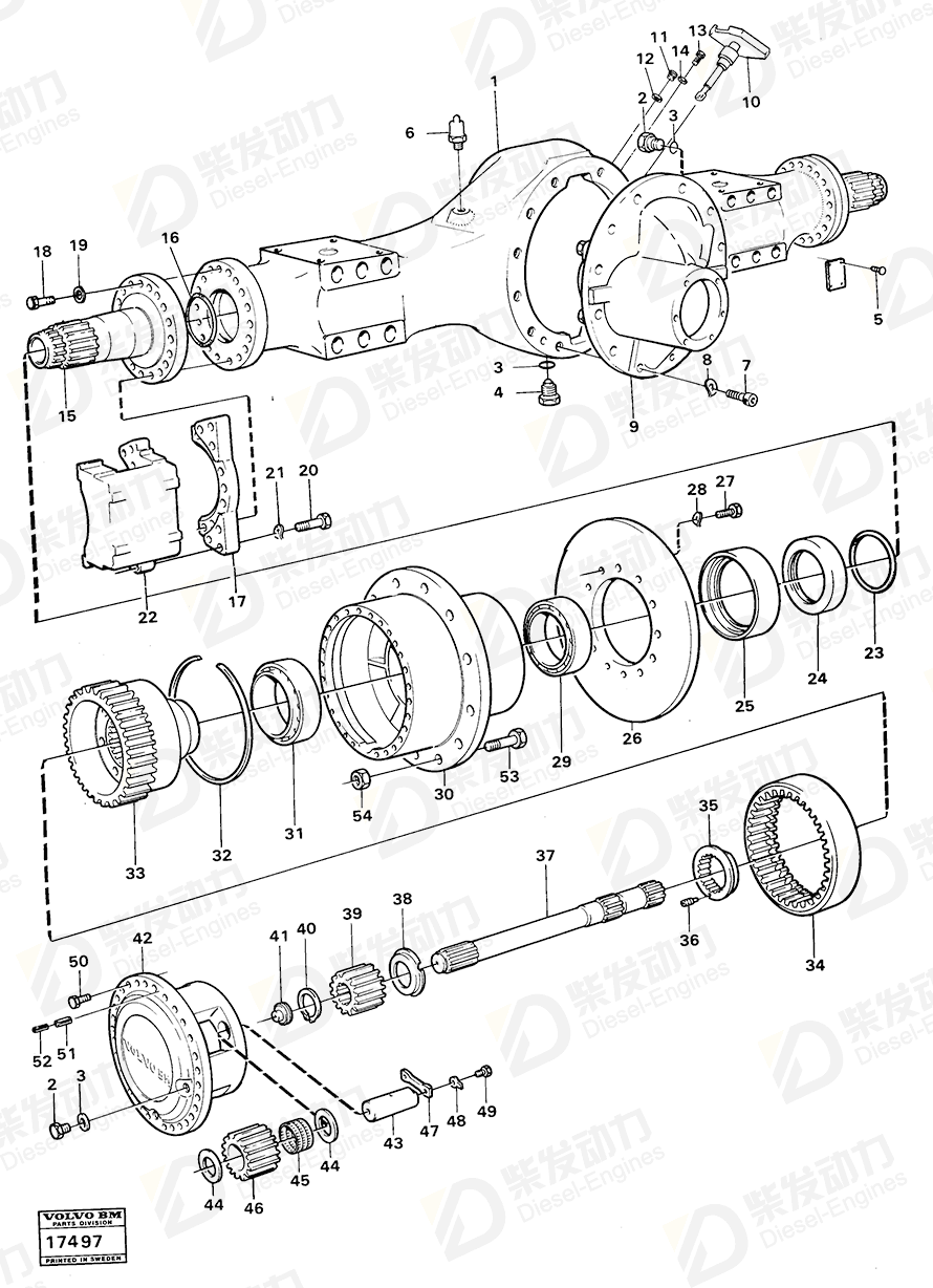 VOLVO Axle shaft 11000298 Drawing VOLVO Axle shaft 11000298 Drawing