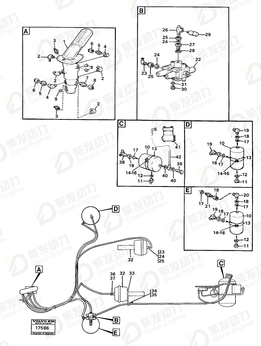 VOLVO Gasket kit 945899 Drawing VOLVO Gasket kit 945899 Drawing