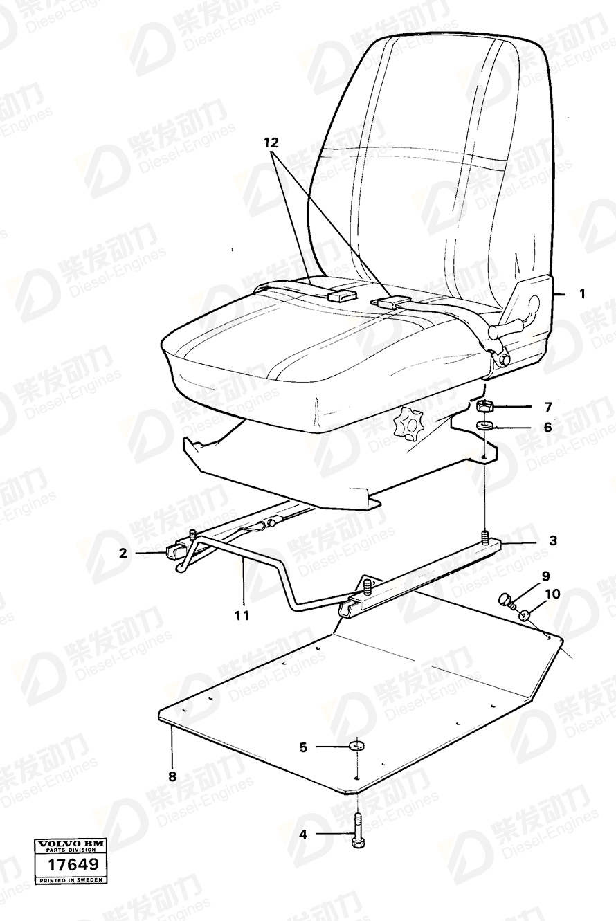 VOLVO Slide Rail 4952086 Drawing VOLVO Slide Rail 4952086 Drawing