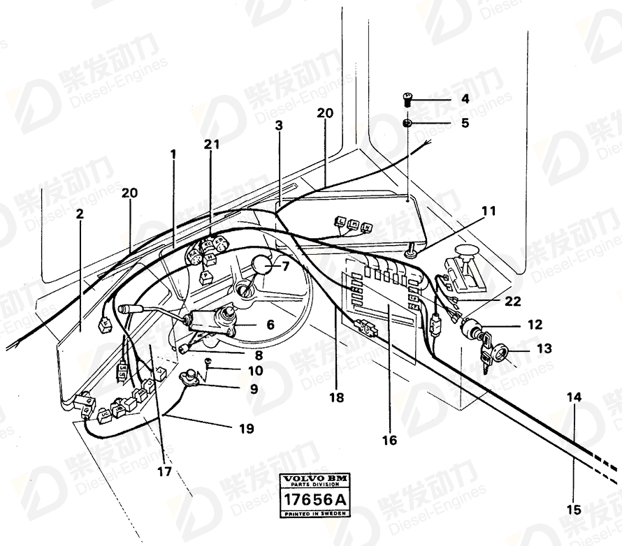 VOLVO Cable harness 11057032 Drawing