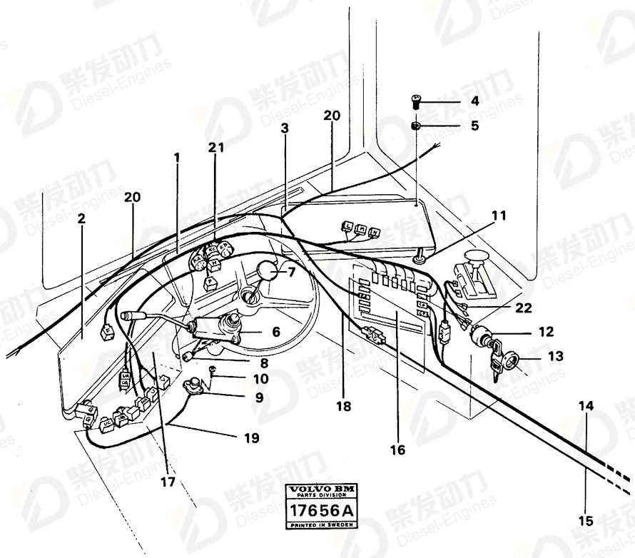 VOLVO Cable harness 4864983 Drawing VOLVO Cable harness 4864983 Drawing
