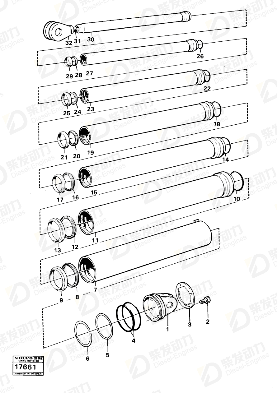 VOLVO Intermediate tube 6212958 Drawing VOLVO Intermediate tube 6212958 Drawing