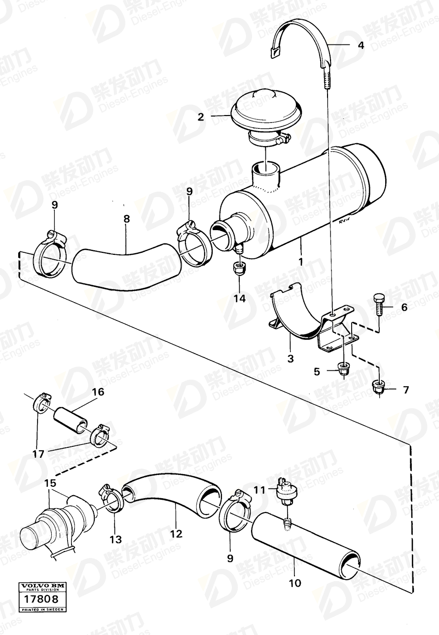 VOLVO Tensioning band 7021849 Drawing VOLVO Tensioning band 7021849 Drawing