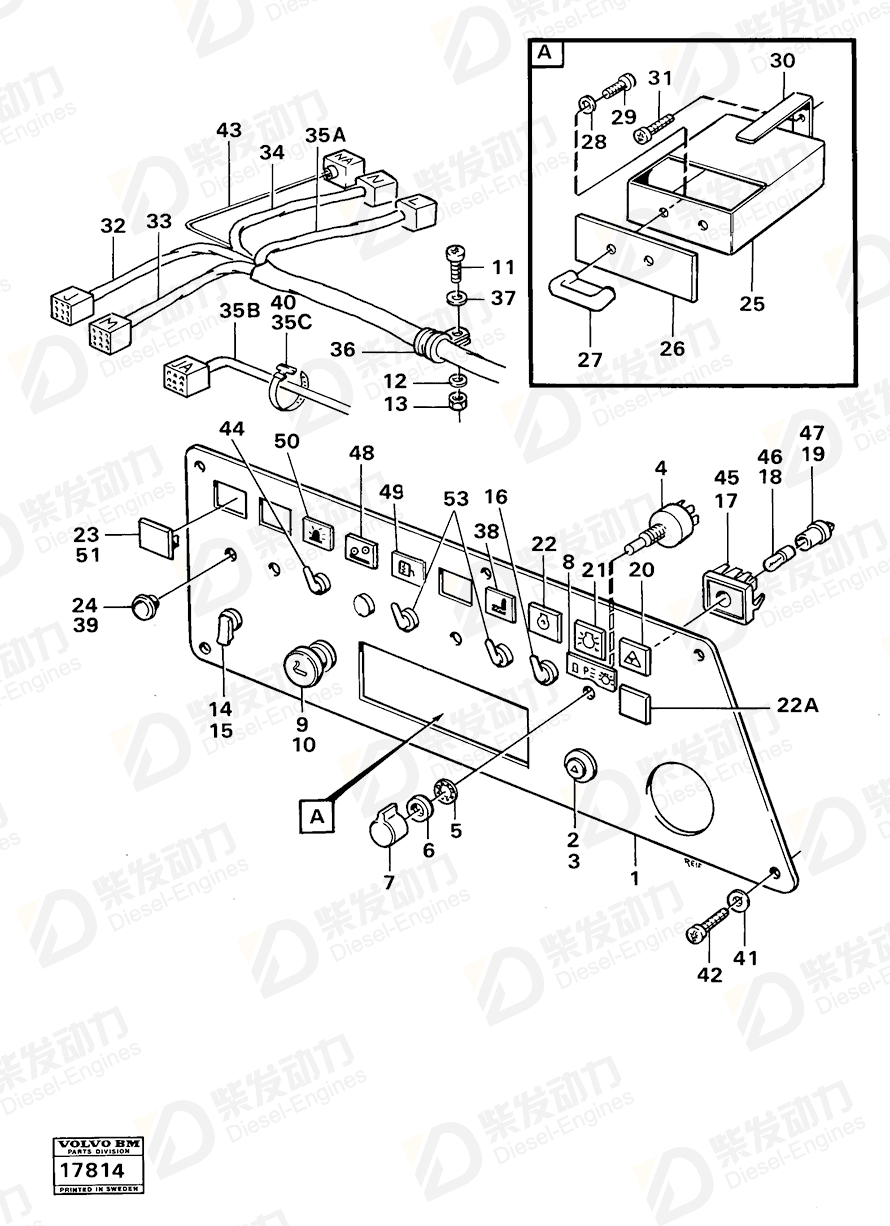 VOLVO Instrument panel 4864987 Drawing VOLVO Instrument panel 4864987 Drawing