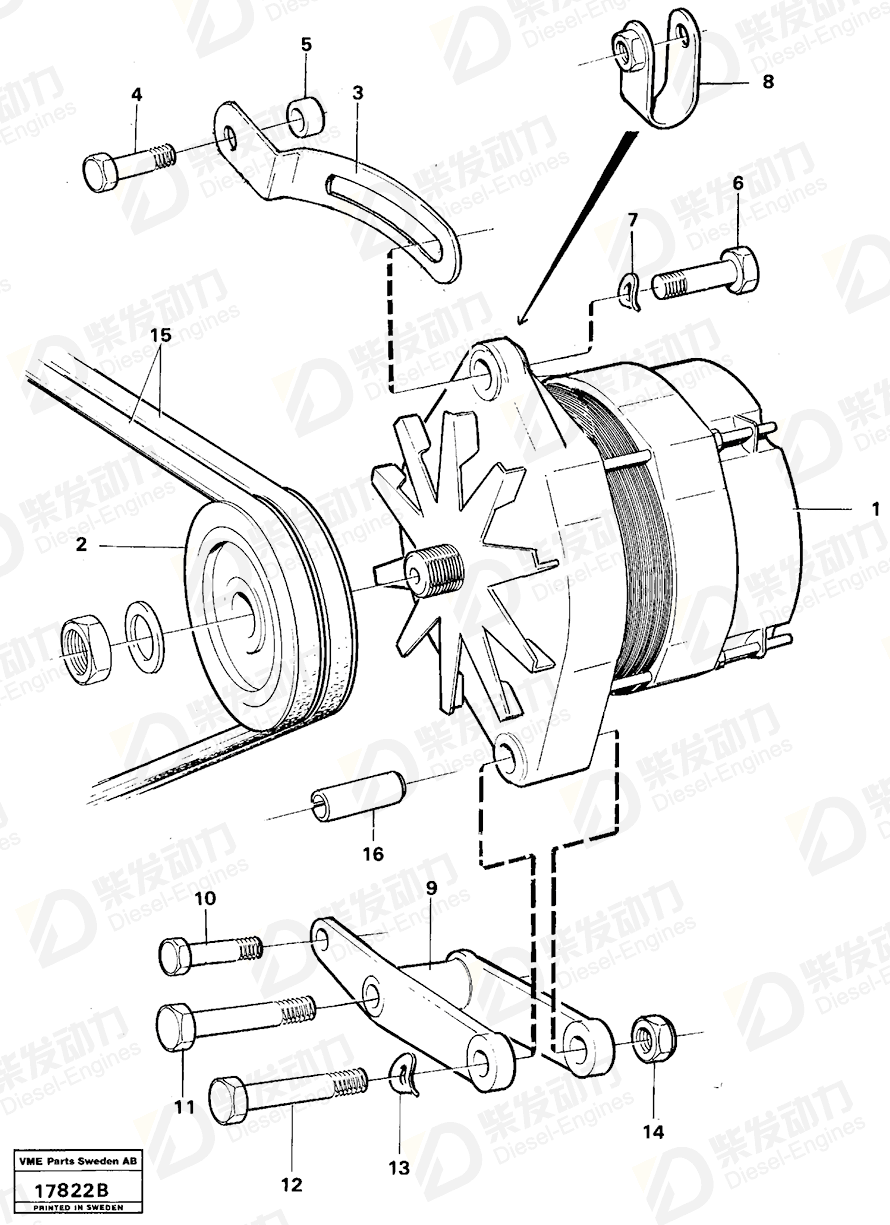 VOLVO Alternator 872021 Drawing VOLVO Alternator 872021 Drawing