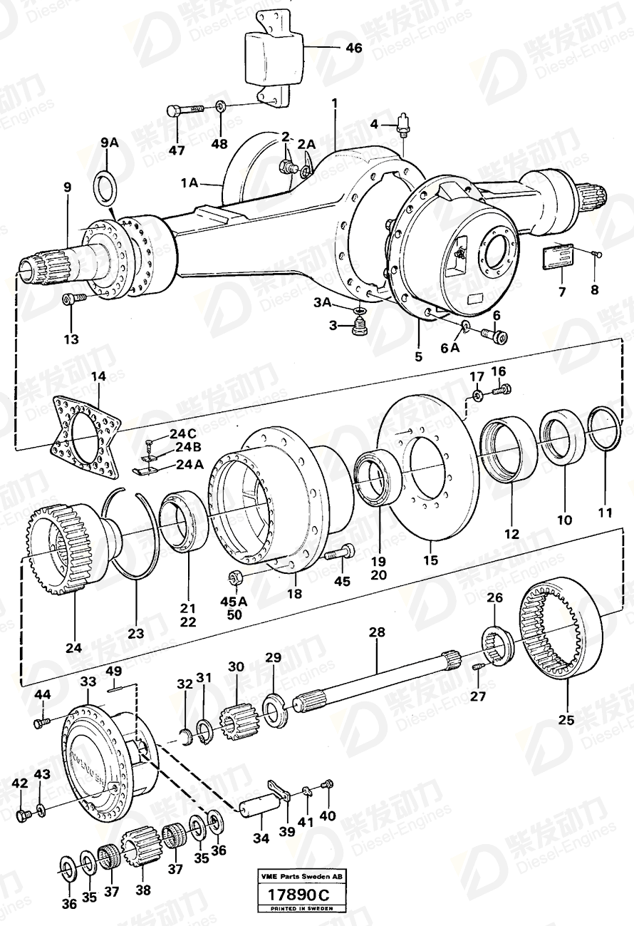 VOLVO Spindle 11034015 Drawing