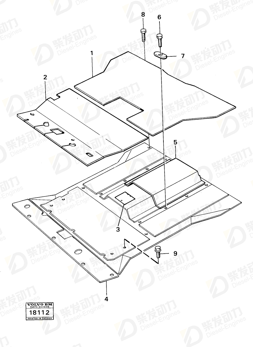 VOLVO Rubber mat 4843035 Drawing