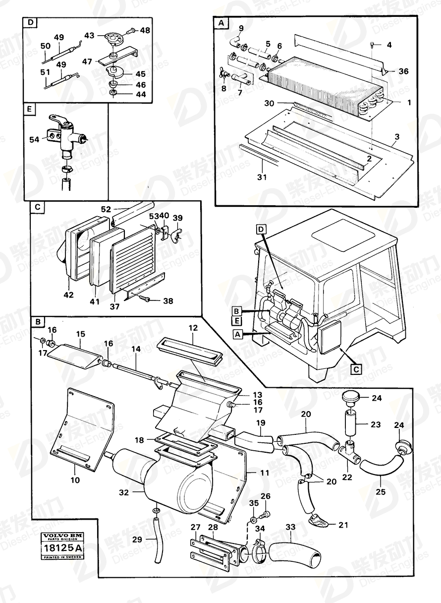 VOLVO Hose 952954 Drawing