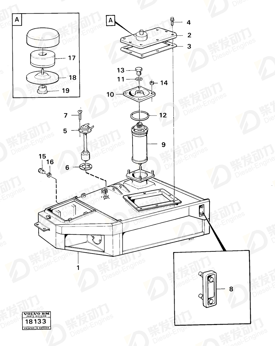 VOLVO Air filter 6626437 Drawing VOLVO Air filter 6626437 Drawing