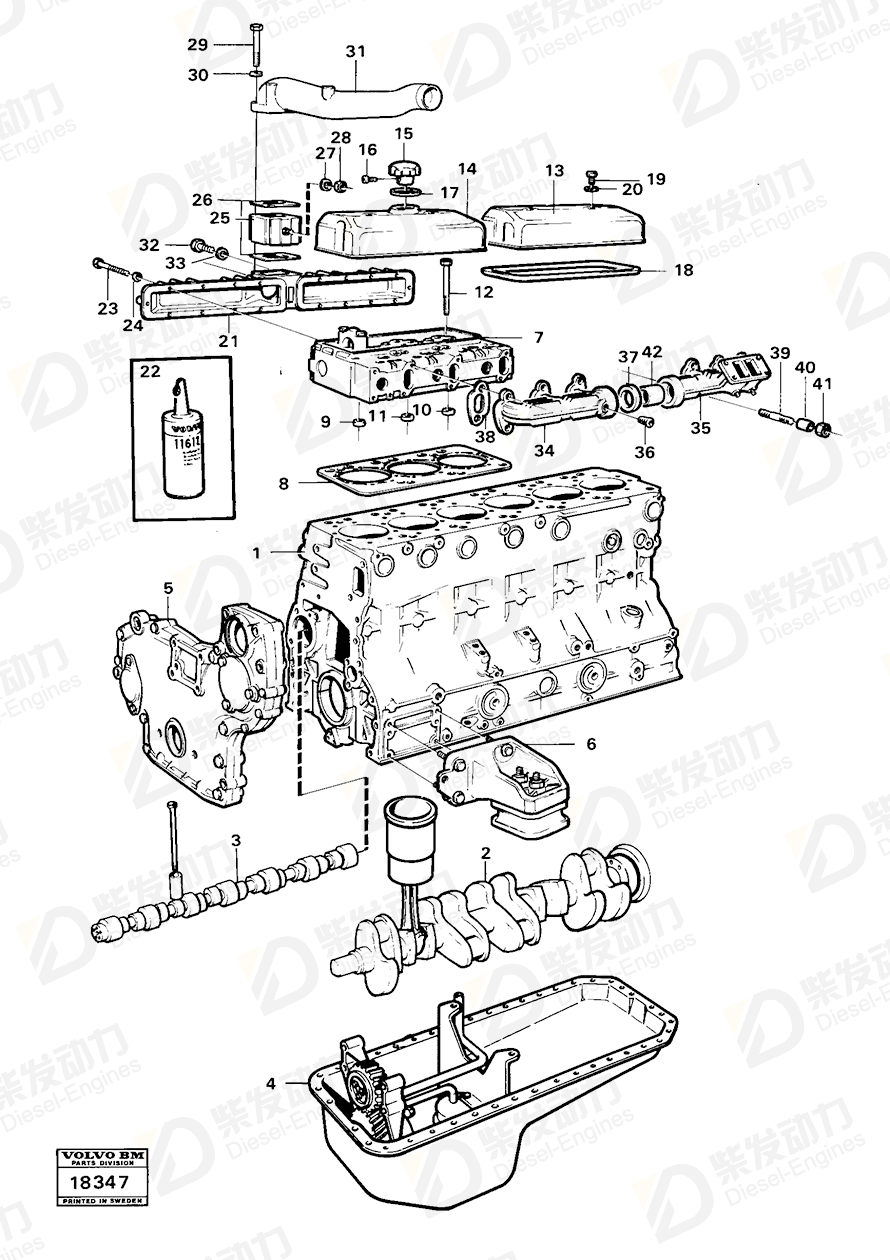 VOLVO Engine 497288 Drawing