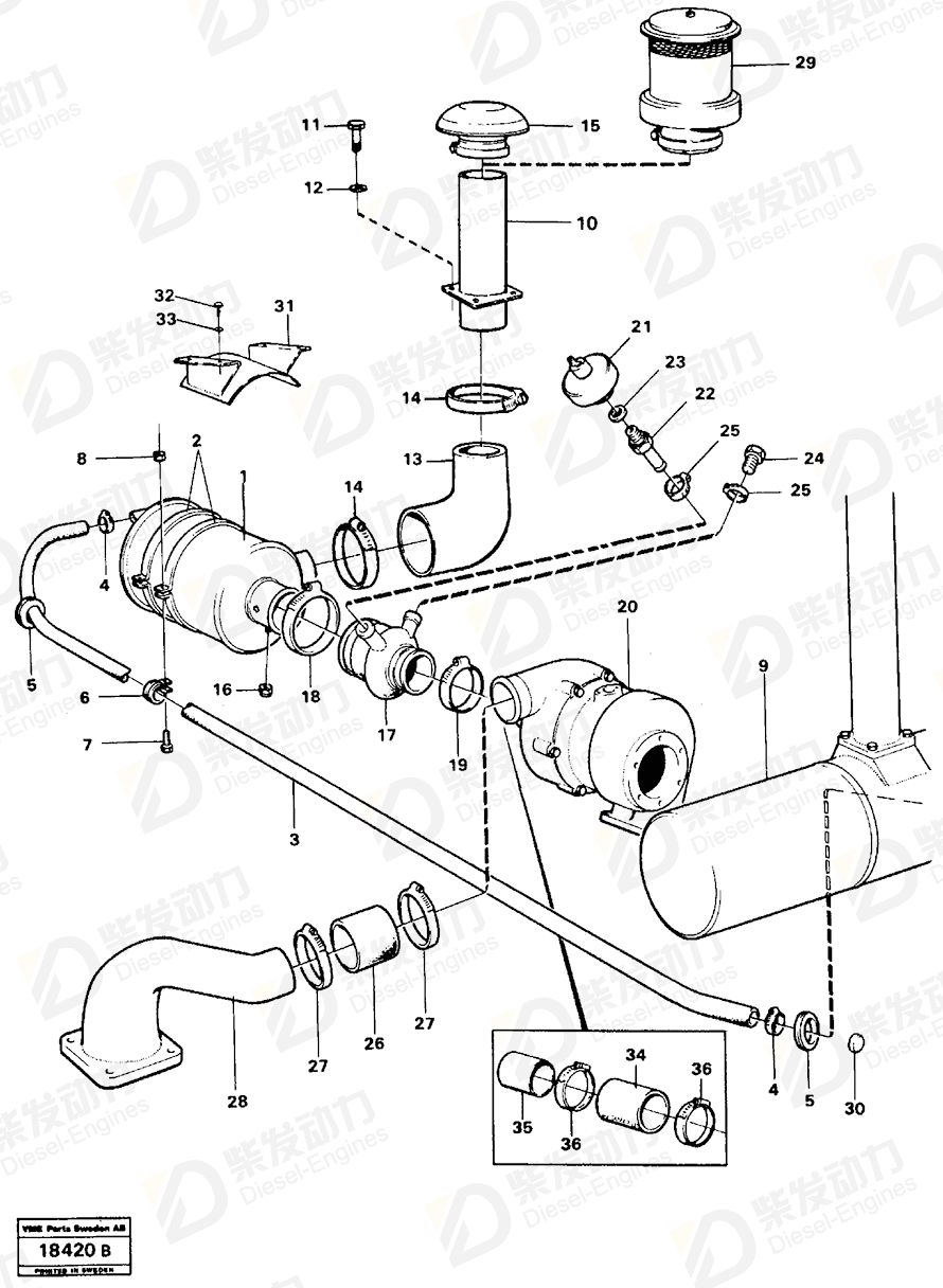 VOLVO Cap nut 7092496 Drawing