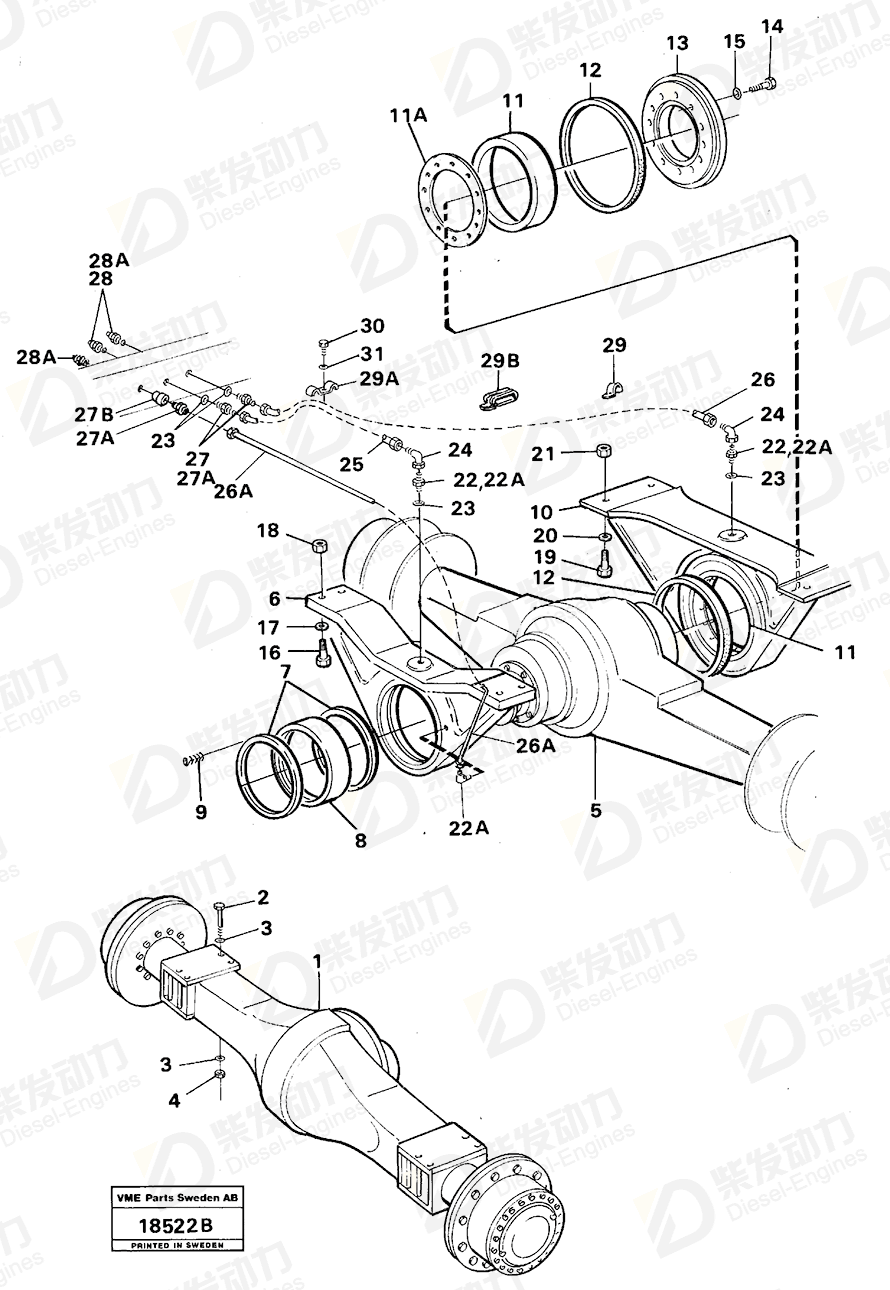 VOLVO Gasket kit 955906 Drawing