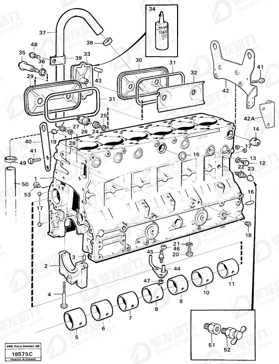 VOLVO Cylinder block 477931 Drawing