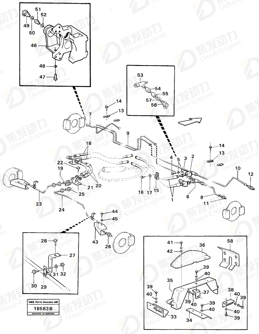 VOLVO Hose assembly 932496 Drawing