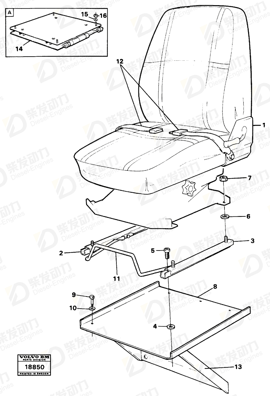VOLVO Slide rail 11005834 Drawing VOLVO Slide rail 11005834 Drawing