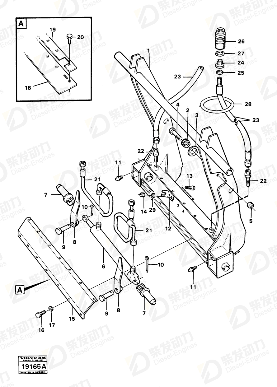 VOLVO Clevis pin 13964907 Drawing