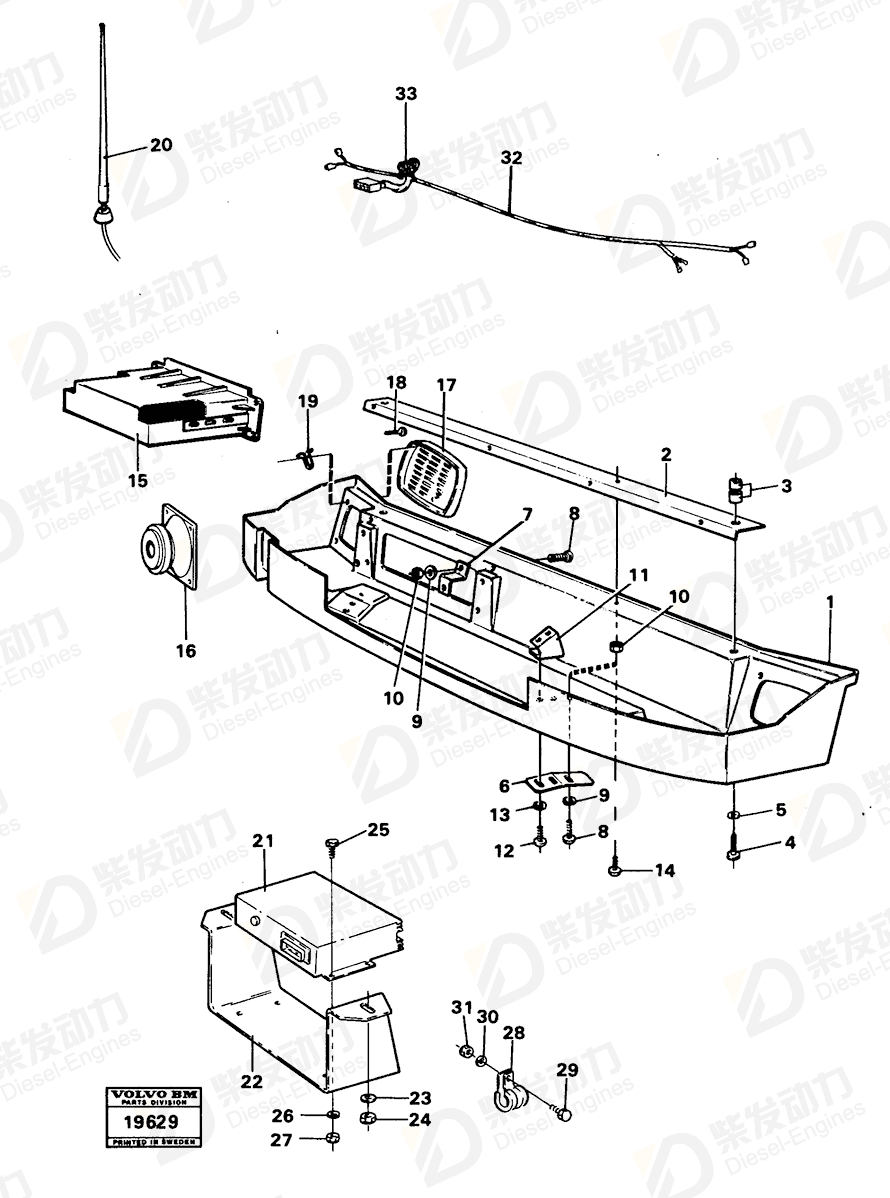 VOLVO Cable harness 11002962 Drawing