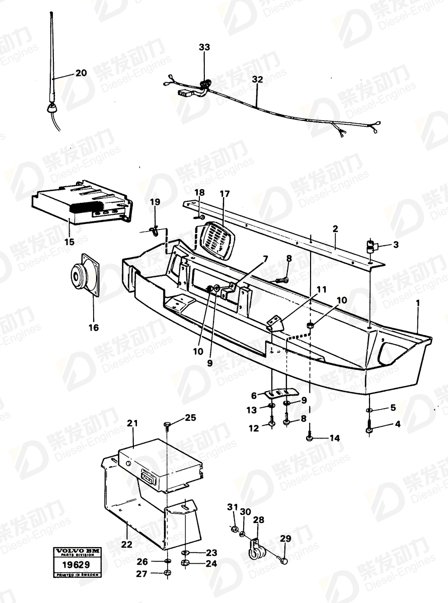 VOLVO Cable harness 11002962 Drawing VOLVO Cable harness 11002962 Drawing