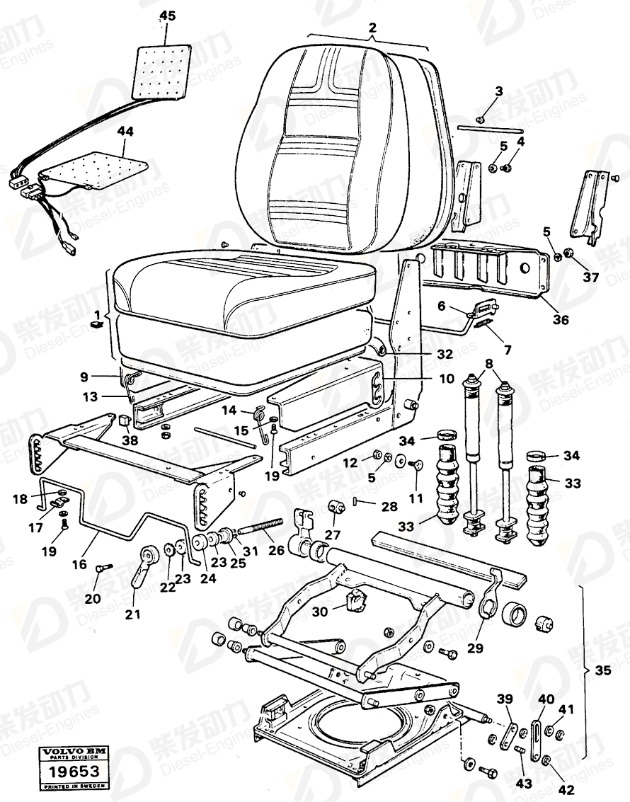 VOLVO Spring 351362 Drawing