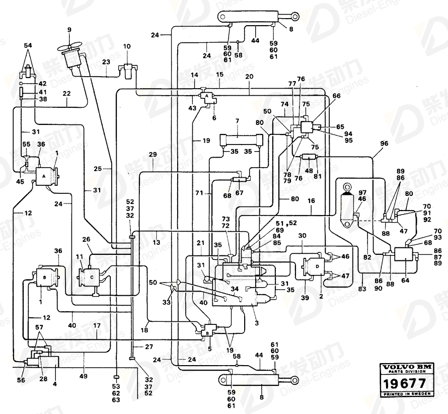 VOLVO Hose assembly 13932324 Drawing