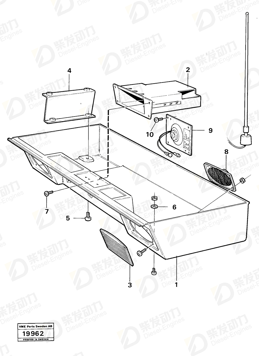 VOLVO Radio panel 4843056 Drawing VOLVO Radio panel 4843056 Drawing