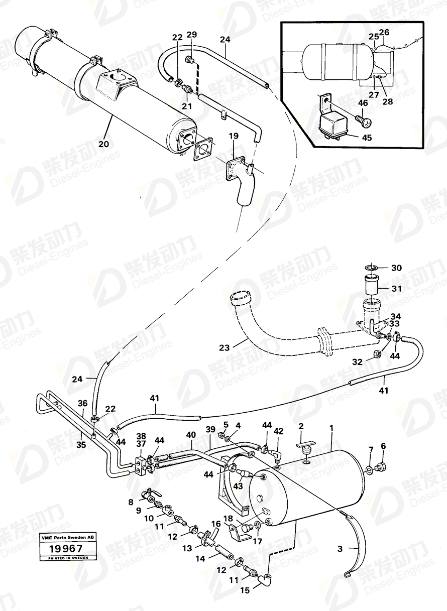 VOLVO Exhaust pipe 4941550 Drawing VOLVO Exhaust pipe 4941550 Drawing