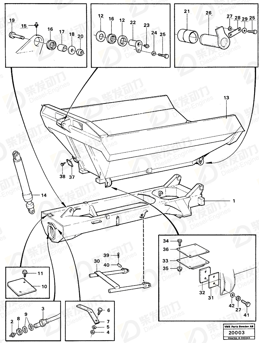 VOLVO Rear frame 4965606 Drawing VOLVO Rear frame 4965606 Drawing