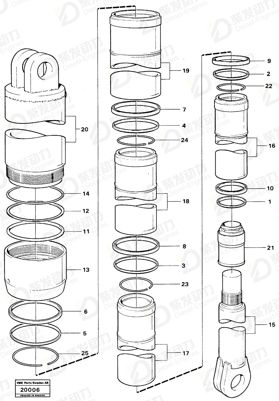 VOLVO Intermediate tube 11993407 Drawing VOLVO Intermediate tube 11993407 Drawing