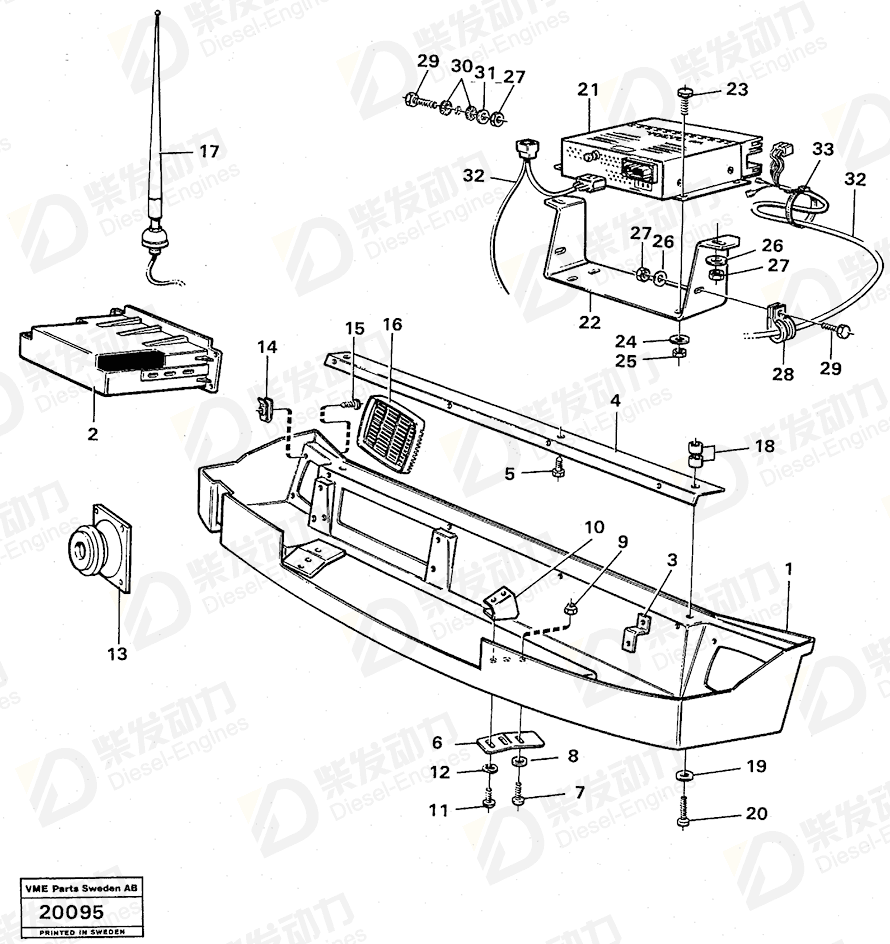 VOLVO Antenna 6627582 Drawing