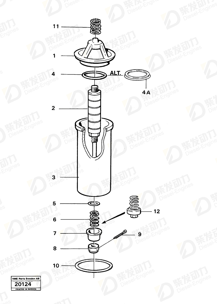 VOLVO Filter cartridge 11026934 Drawing